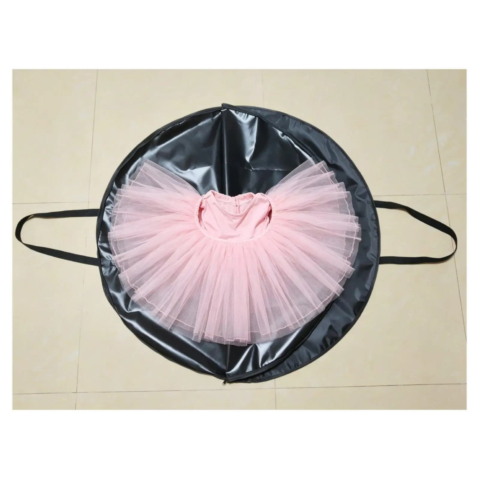 Black Dance Costume Garment Bag for Ballet Tutu Skirt Oxford Cloth Storage Tote for Gym and Studio