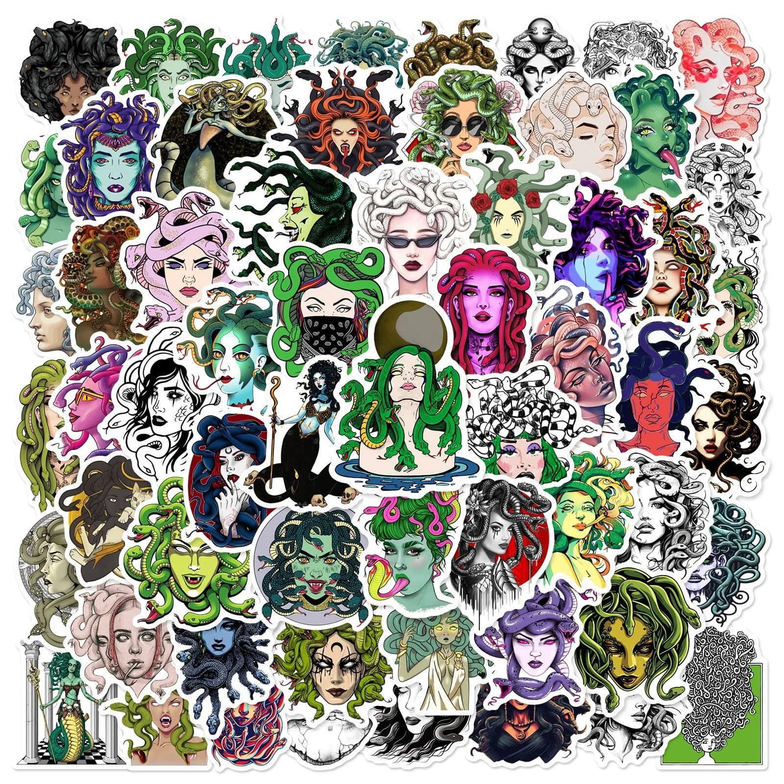 10/60 pz mitologia greca antica Medusa adesivi fai da te cancelleria Notebook bottiglia d'acqua Laptop bagagli Skateboard auto Sticker giocattolo