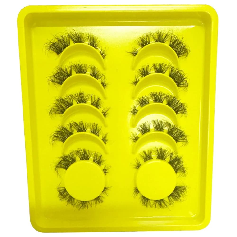 6 Paia di Ciglia Finte Naturali Effetto Wispy, Ciglia Finte 3D in Visone Morbide e Voluminose con Fascia Trasparente, Extension per Occhi