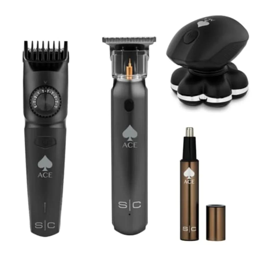 Stylecraft Ace Men's Swimwear Set - Haircuts Shaving Blender 7X Rotating Razor for Calva Head Electric Trimmer for Ear/House
