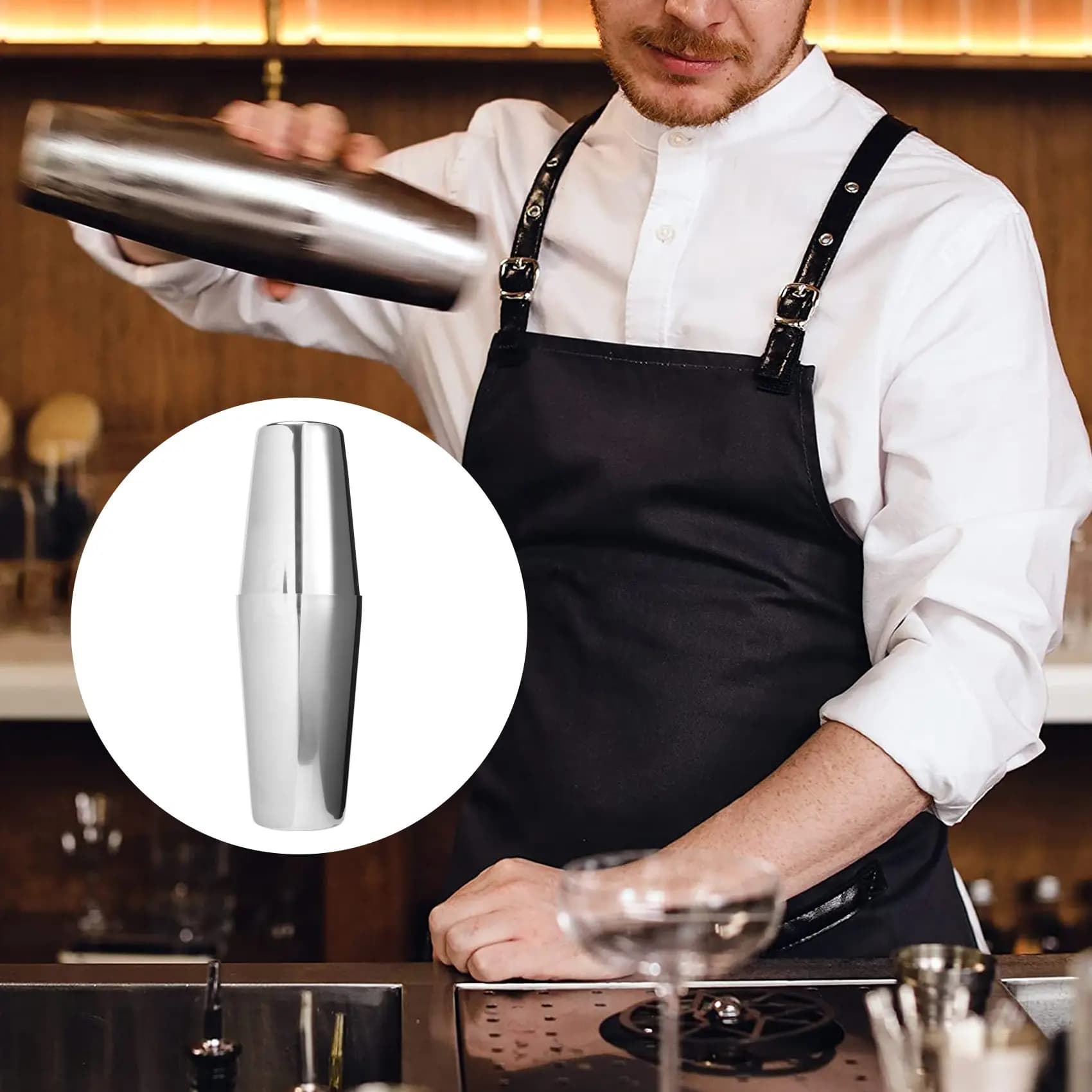 PZHI-Set shaker per cocktail, kit barista Boston in acciaio inossidabile con supporto in acrilico e libretto di ricette per cocktail