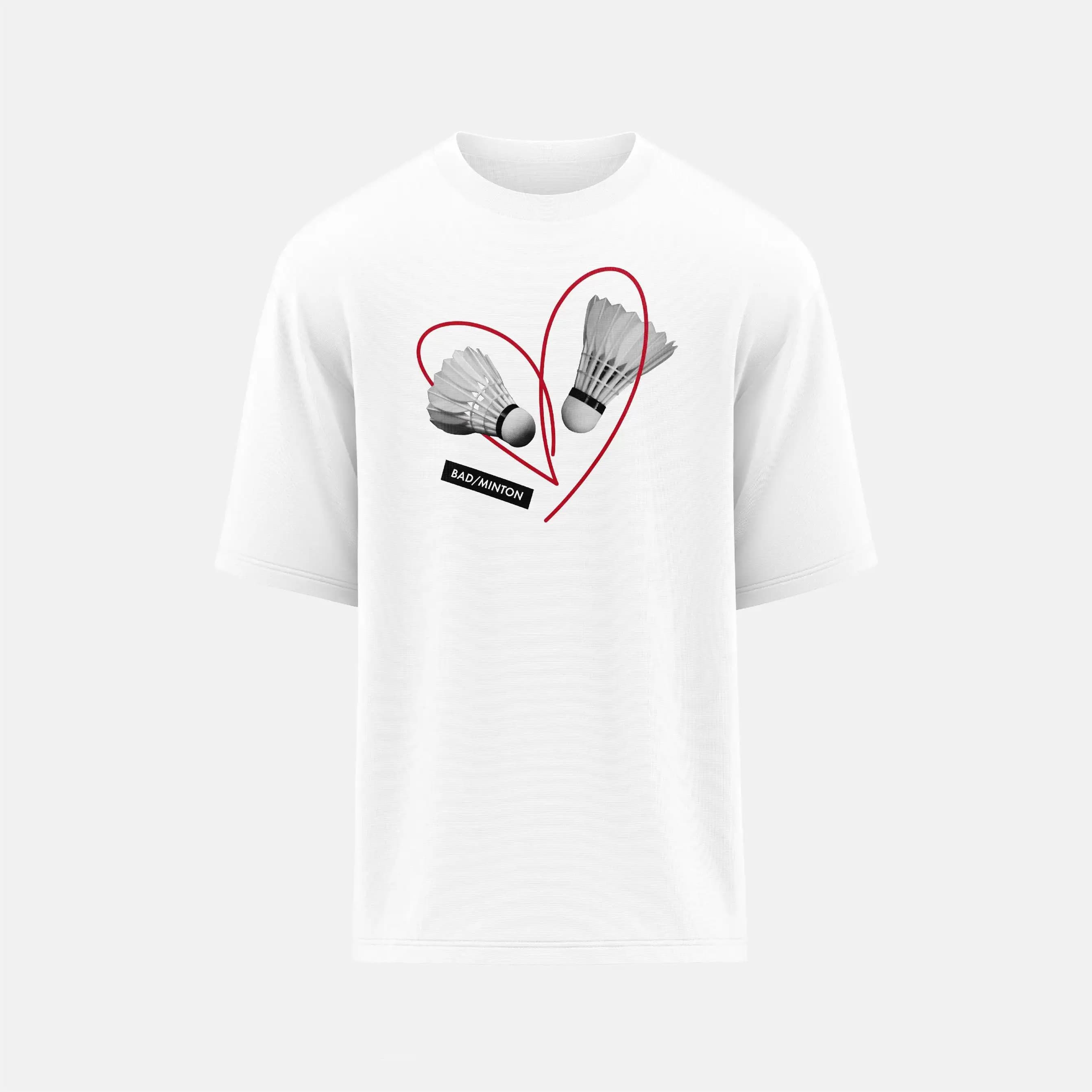 Heavyweight 260g Cotton Feels Quick Dry Original Couple Style Badminton Uniform T-Shirt Youth Popular Standard Fit round Neck...