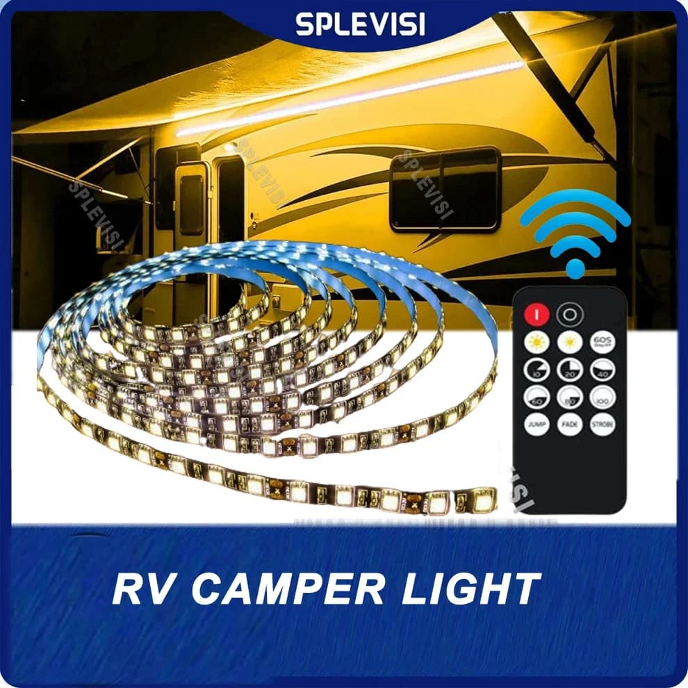 RV Campervan Caravana Led Awning Party Light Strip Light Waterproof for Motorhome Travel Trailer Exterior Lighting 12v