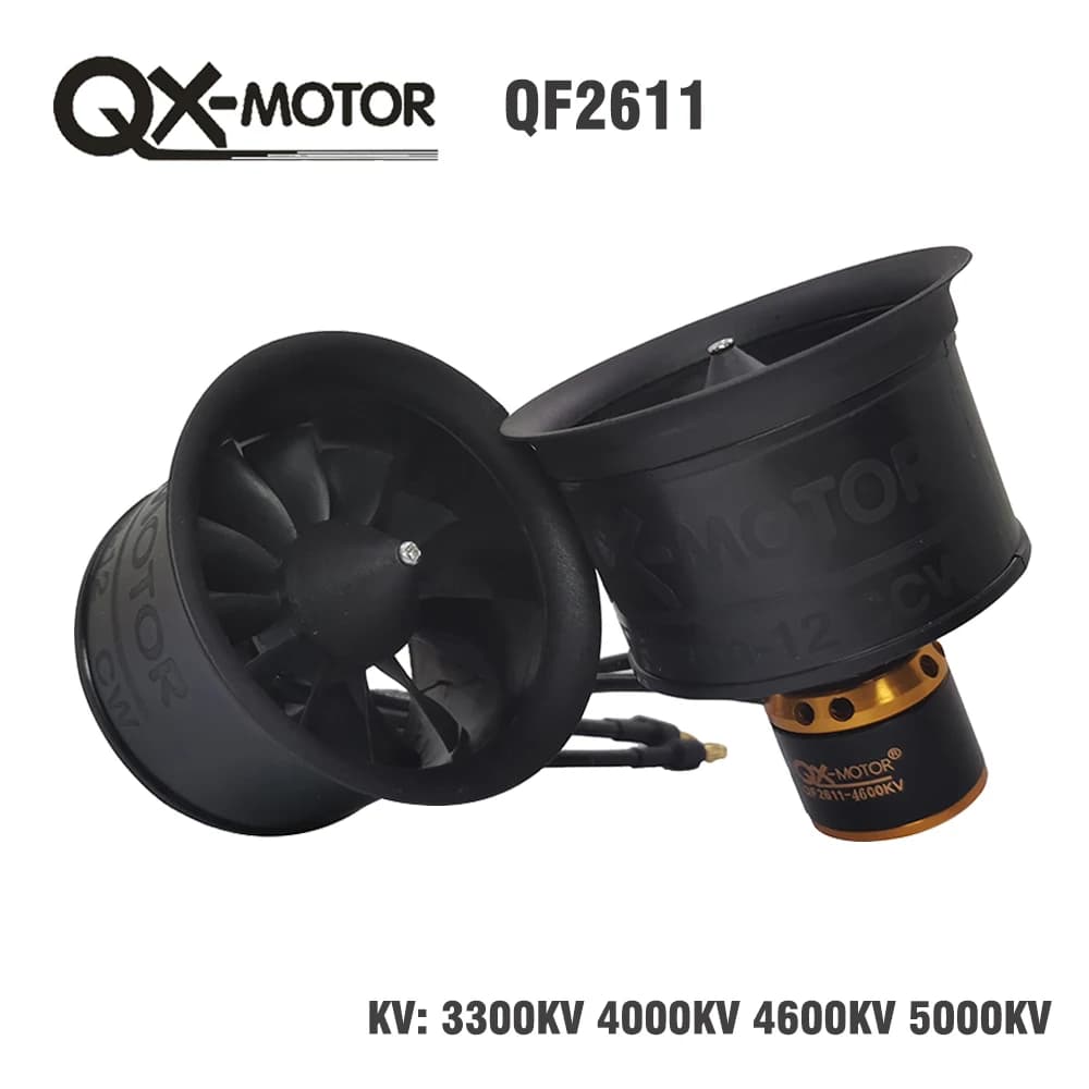 50mm EDF CW CCW 12 pale Ventola intubata 3s 4s Motore brushless PER FMS freewing RC Modello di aereo Parti QX-MOTOR