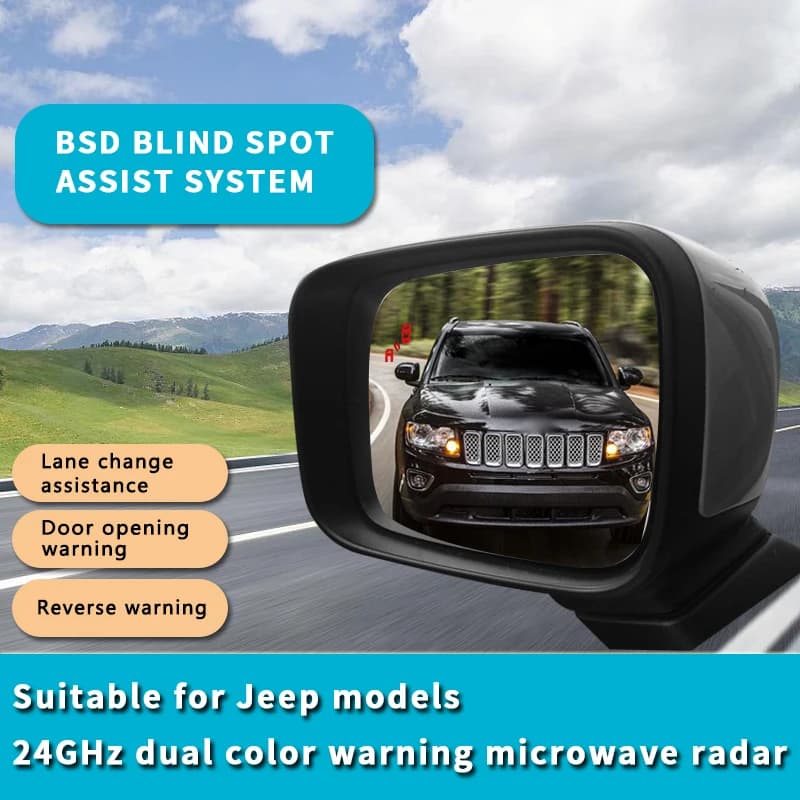 Sistema di Avviso Radar BSM BSD BSA per Jeep Compass, Wrangler, Renegade, Cherokee, Grand Commander, Sensore di Rilevamento per Guida Sicura