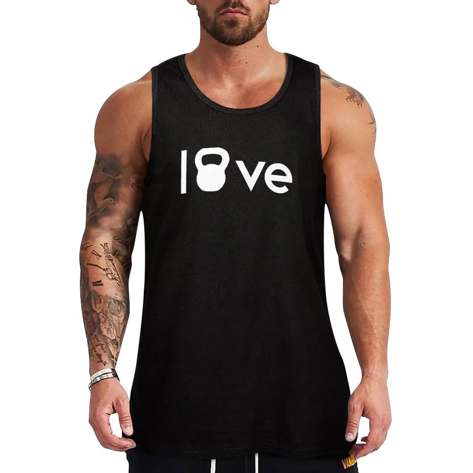 Kettlebell Love Tank Top t shirt gym vest for men