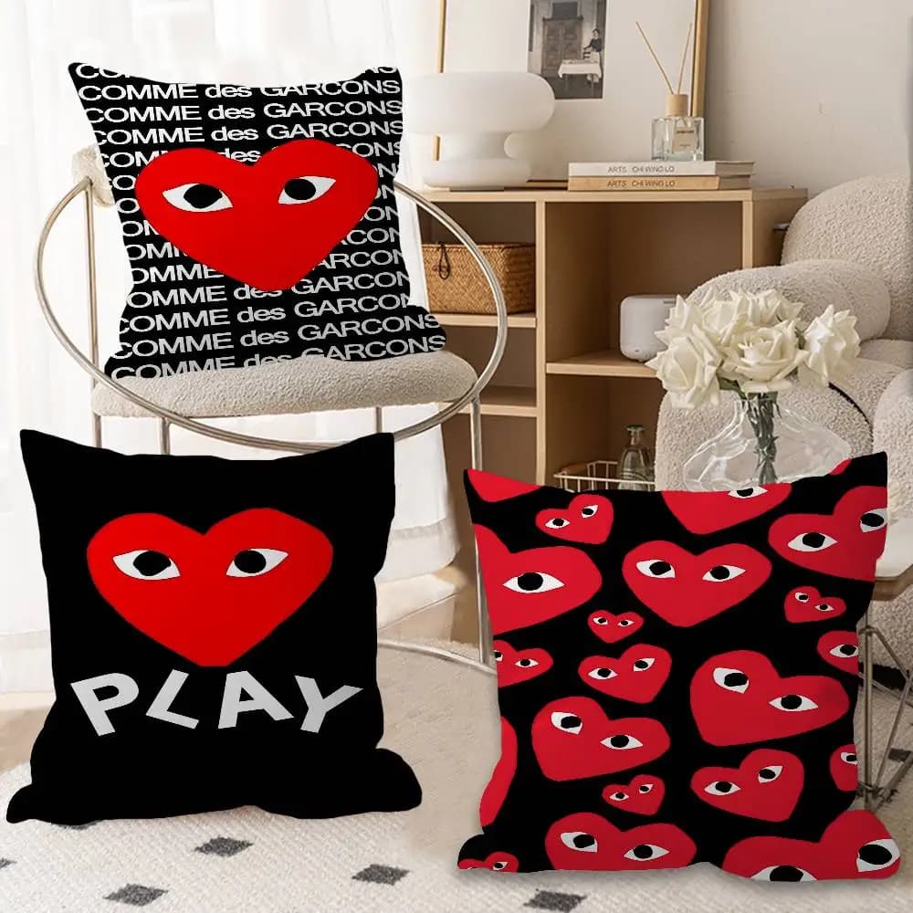 Cuscino Decorativo di Lusso a Forma di Cuore Rosso C-CDG, Regalo per Casa, Ufficio, Camera da Letto, Divano, Auto, Fodera per Cuscino 45x45