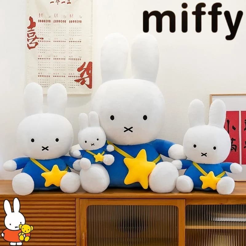 Simpatico Coniglio Miffy, Dolce Bambola Creativa a Cartone Animato, Giocattolo di Peluche alla Moda, Morbido, Confortevole e Delicato sulla Pelle, Regalo per le Feste