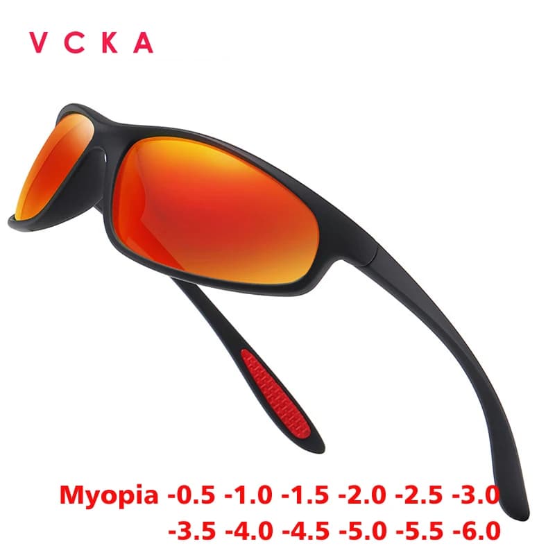 VCKA Uomo Polarizzato Miopia Occhiali da sole sportivi Prescrizione Outdoor Montature piccole Occhiali da donna Ottica Occhiali personalizzati da -0,5 a -6,0