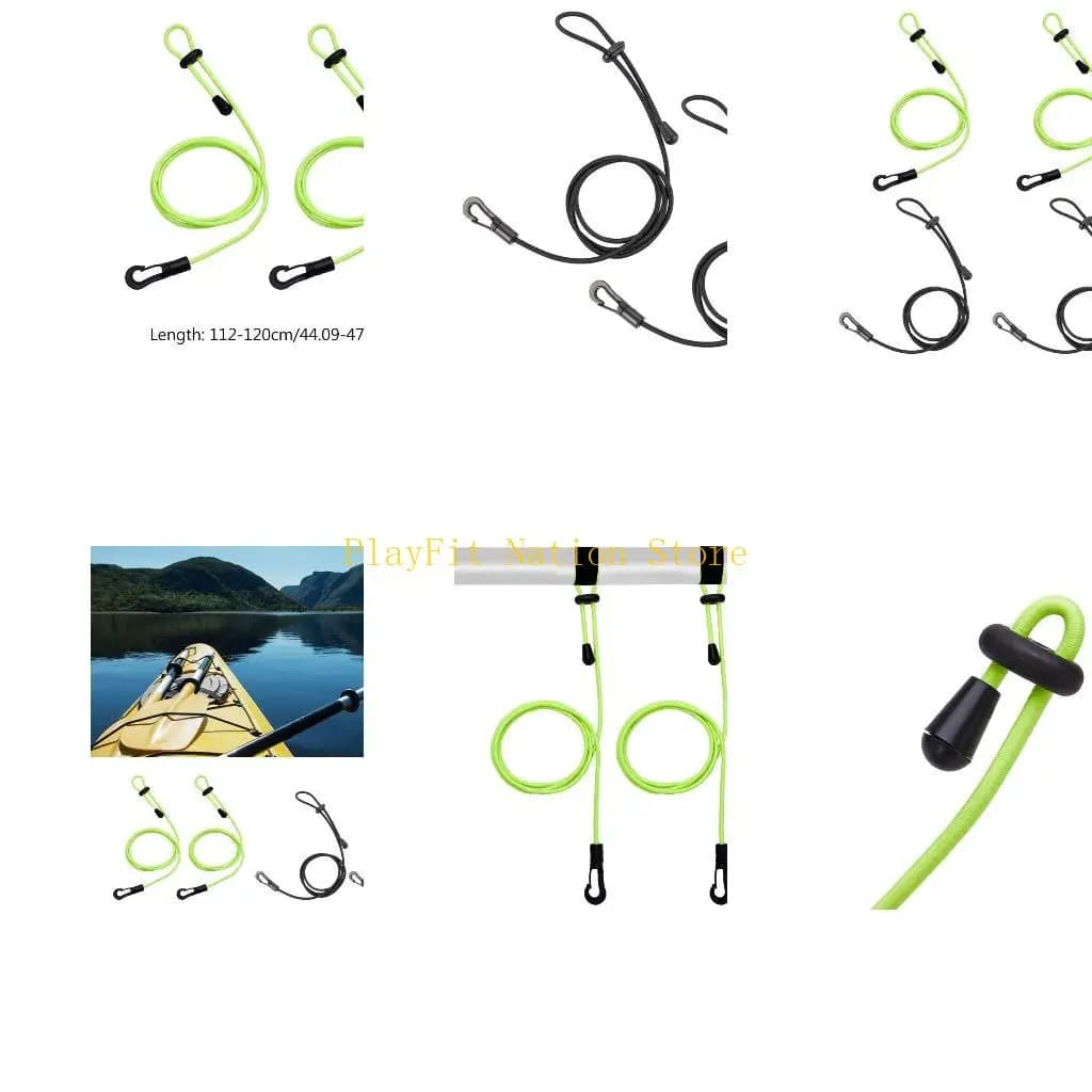 242F Kayak Paddle Guinzaglio Elastici Kayak Canoa Corda sicurezza Canna da pesca Guinzaglio Cordino con moschettone per