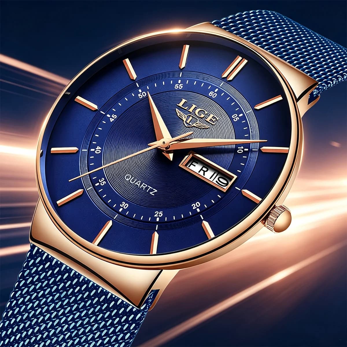 LIGE Top Brand Luxury Man Watch Fashion Waterproof Sport Calendar Quartz Watch Men Steel Strap Men's Watches Relogio Masculino