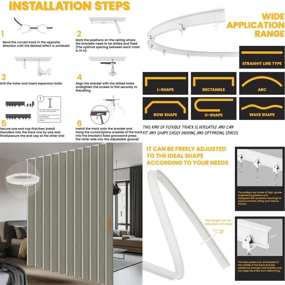 Dark Curtains Grigie Resistant with Binary Flexible Attic, Reduction of Noise and Portable Divider for Glass Sliding Doors