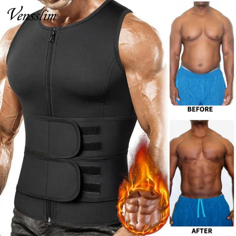 Vensslim Top Modellante Compressivo Dimagrante da Uomo, Brucia Grassi, Effetto Sauna, Corsetto Modellante per Allenamento, Gilet Dimagrante