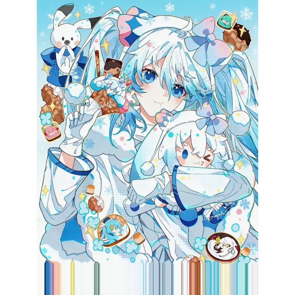 Diamond Painting Hatsune Miku Anime Character Mosaic Handmade Artwork Full Round/Square Diamonds Gift Home Decor