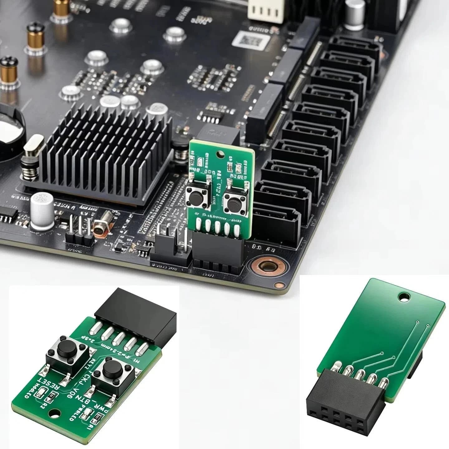 PC Power Reset Switch External Module 9Pin Motherboard Header Power LED HDD Indicator for Computer Case Test Board Repair DIY