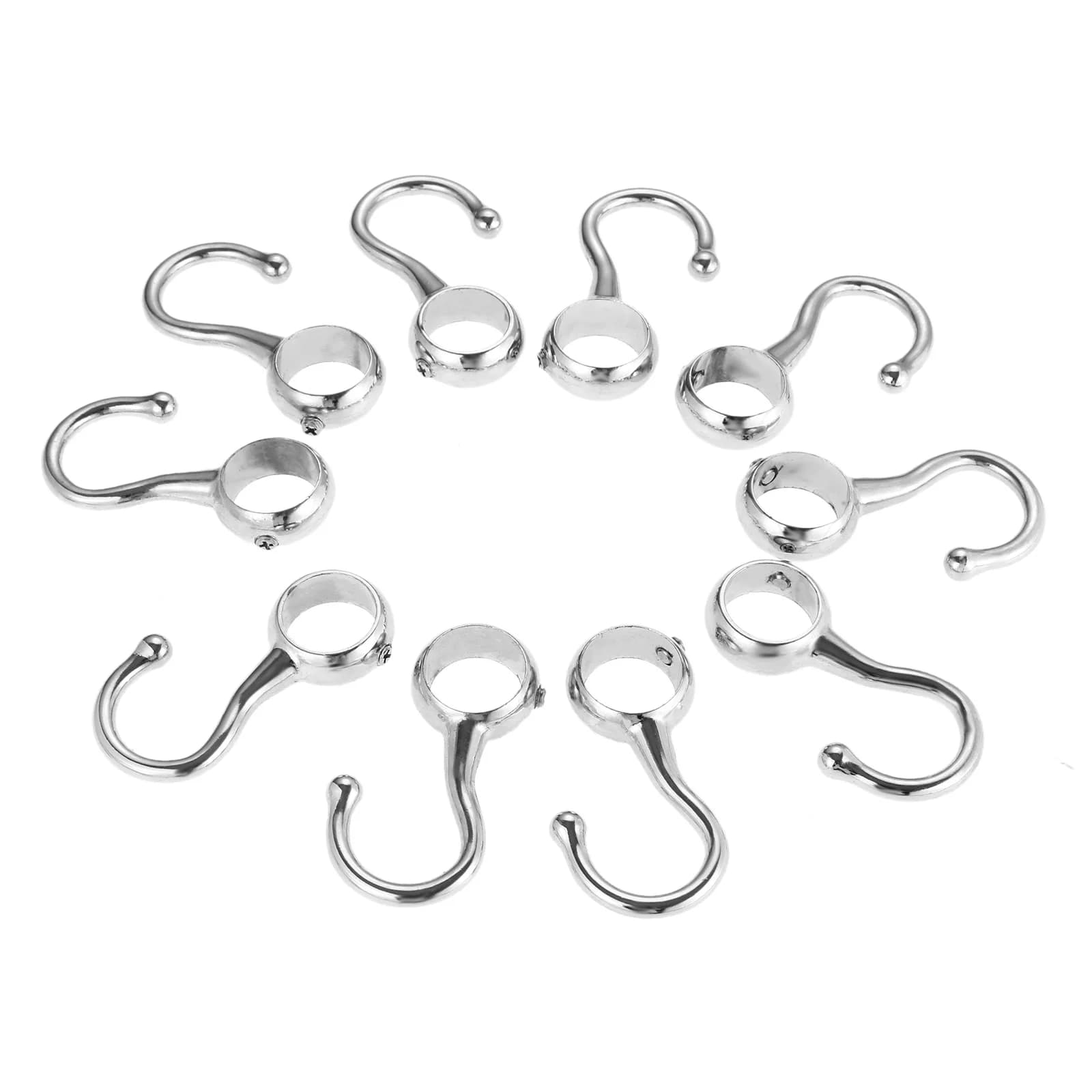10pcs J Typed Hooks Tube Rod Hooks Bathroom Wardrobe Pipe Hanger Bathroom Clothes Coat Hanging Hook