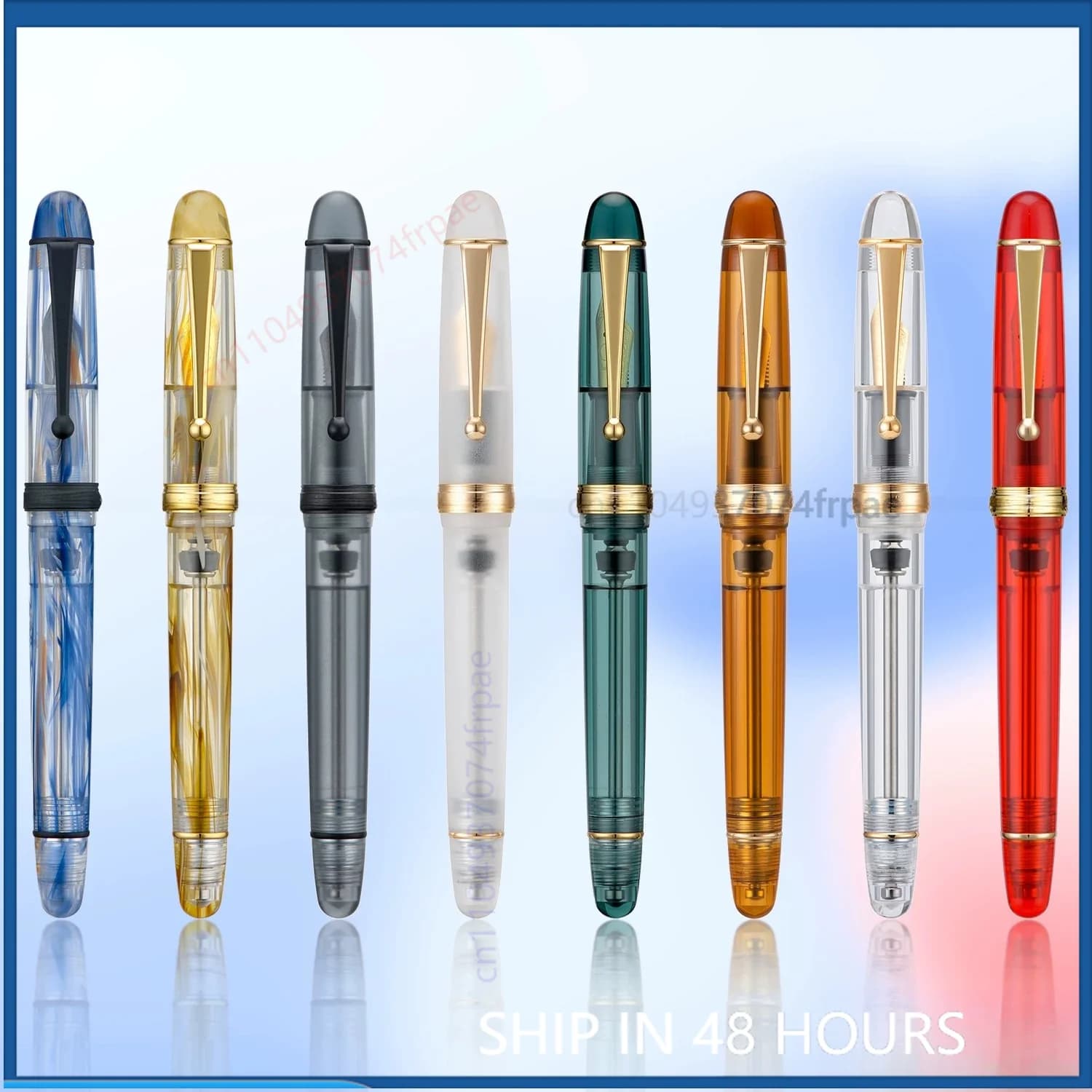 For Asvine V126 Matte Clear Acrylic Vacuum Fountain Pen Large Ink Capacity Writing Set For Student Calligraphy Gift