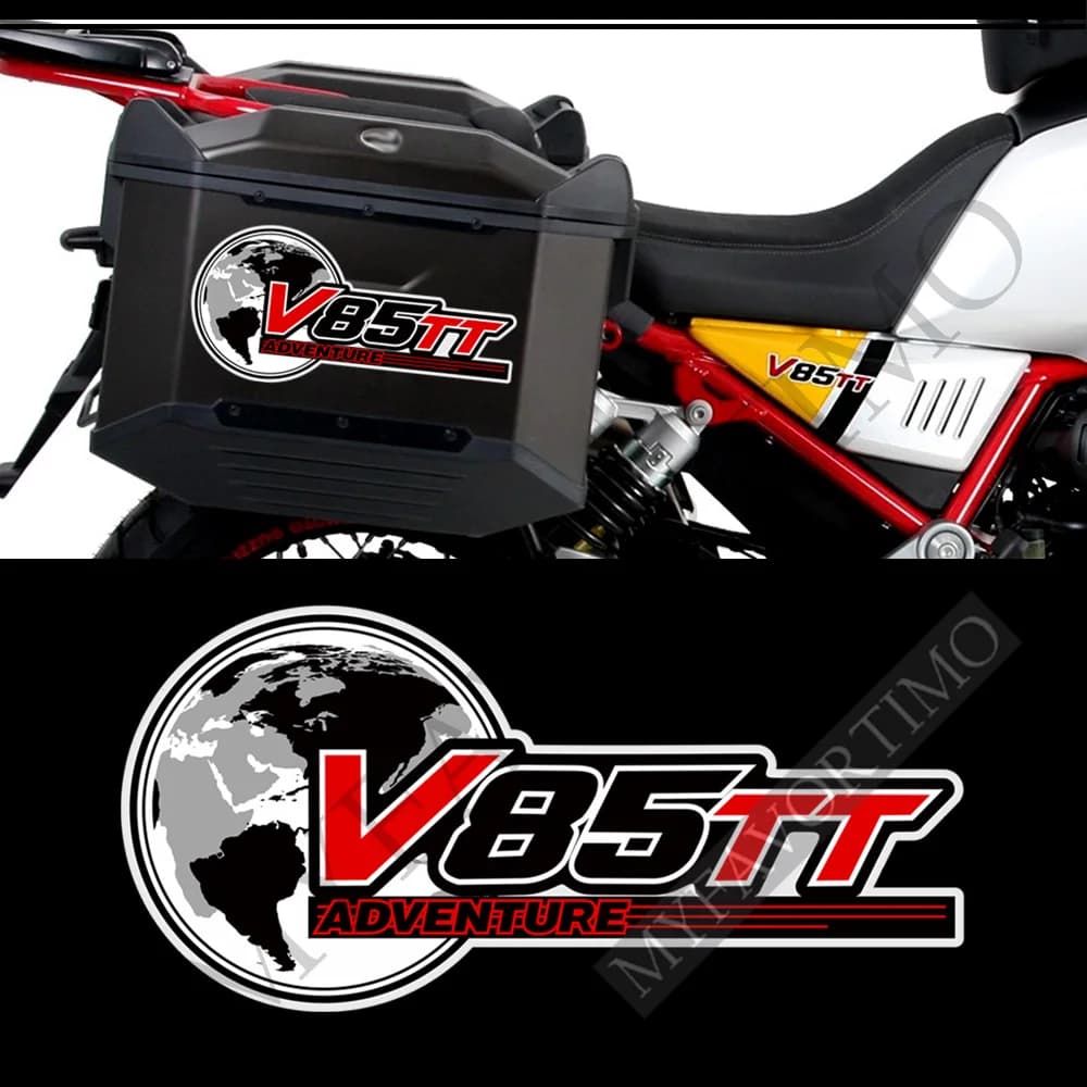Tronco del motociclo Bagagli Adesivi in PVC Decalcomania Emblema Logo Custodie Protezione decorativa antigraffio Per Moto Guzzi V85TT V 85 TT