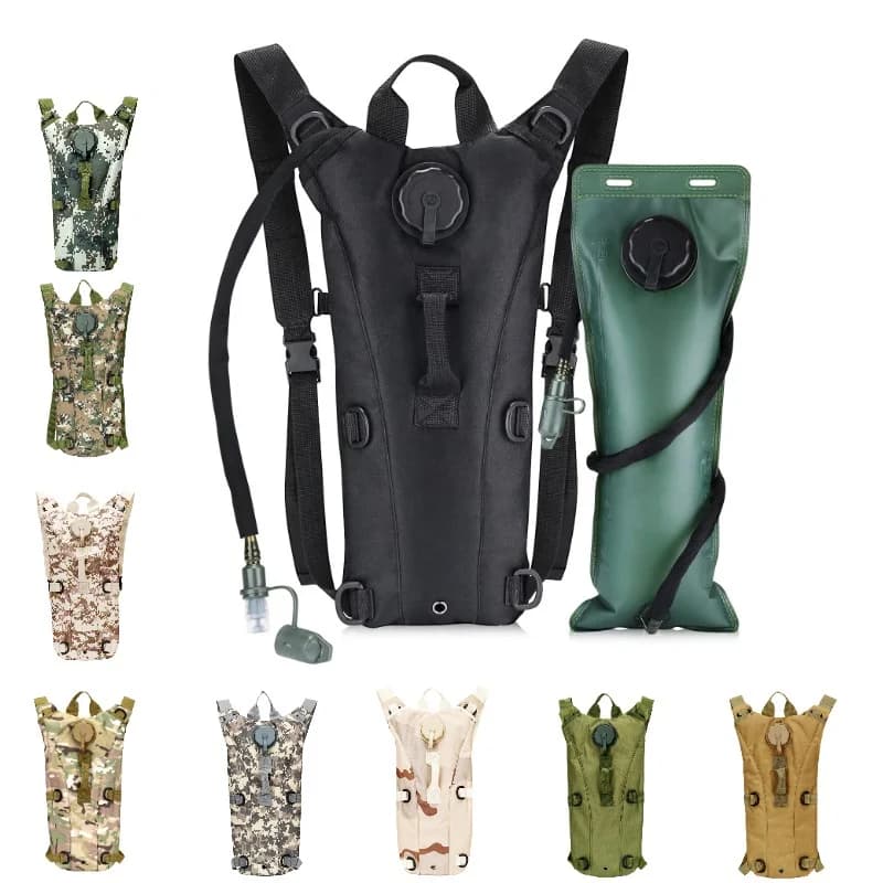 Waterproof Nylon Water Bag Hydrating Tactical Backpack with 3 Liter Bag for Climbing Cycling