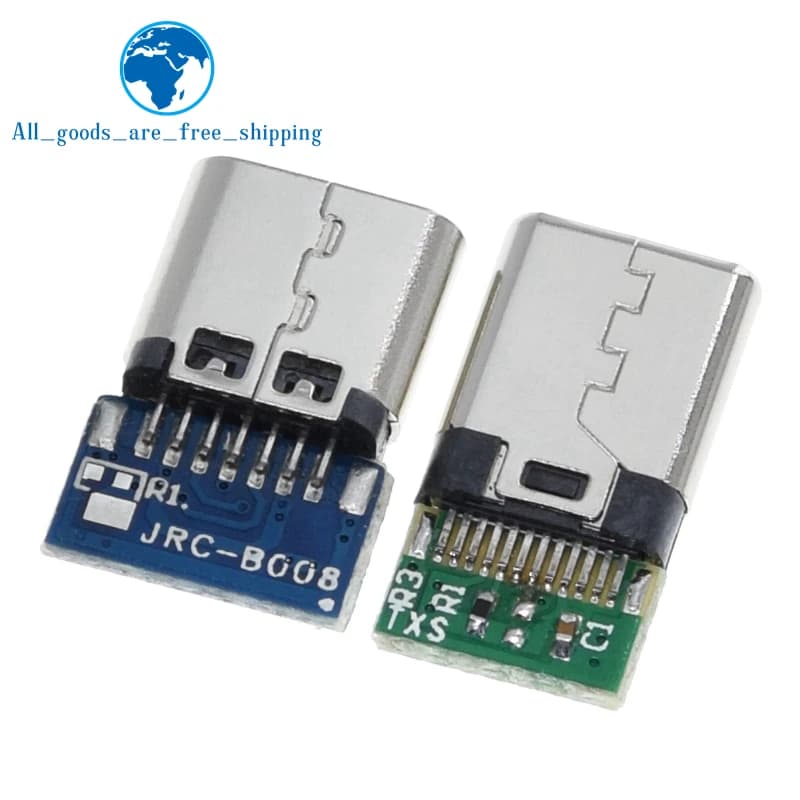 10 PZ USB 3.1 Tipo-C Connettore 12 24 Pin Femmina/Maschio Presa Adattatore per Filo di Saldatura e Cavo 24 Pin