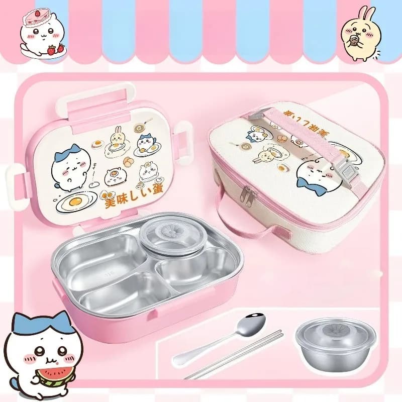 Chiikawa Usagi Kawaii Anime Cartoon Lunch Box Bag Insulation Bag Office Picnic Bento Portable Student Dedicated Thicken Cute