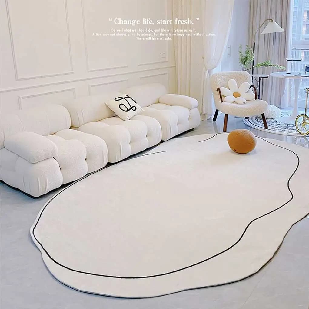 Tappeti da comodino Grande coperta lavabile ispessita irregolare Comodo tappetino Soggiorno Campeggio Decorazioni per porte da bagno