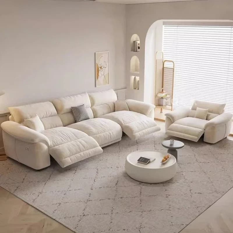 Luxury Modern Divani Per Soggiorno Furniture Back Support Living Room Sofas European Beige Recliner Salon Electric Sofa Lazy