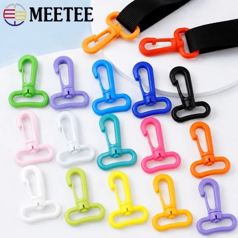 30Pcs 13-31mm Plastic Swivel Lobster Clasp Bag Buckle Keychain Snap Ring Backpack Strap Carabiner Clip Hardware Accessories