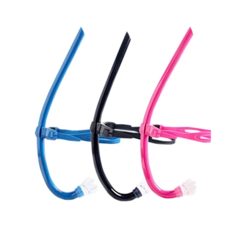 Silicone mouthpiece with central front mounting for swimming training, comfortable, for junior swimmers, adults, boys and children