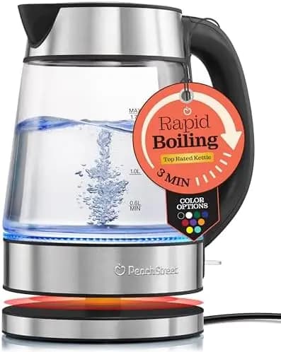 Bollitore elettrico Speed-Boil da 1,7 litri - Ebollizione rapida, spegnimento automatico, luce LED, vetro senza BPA