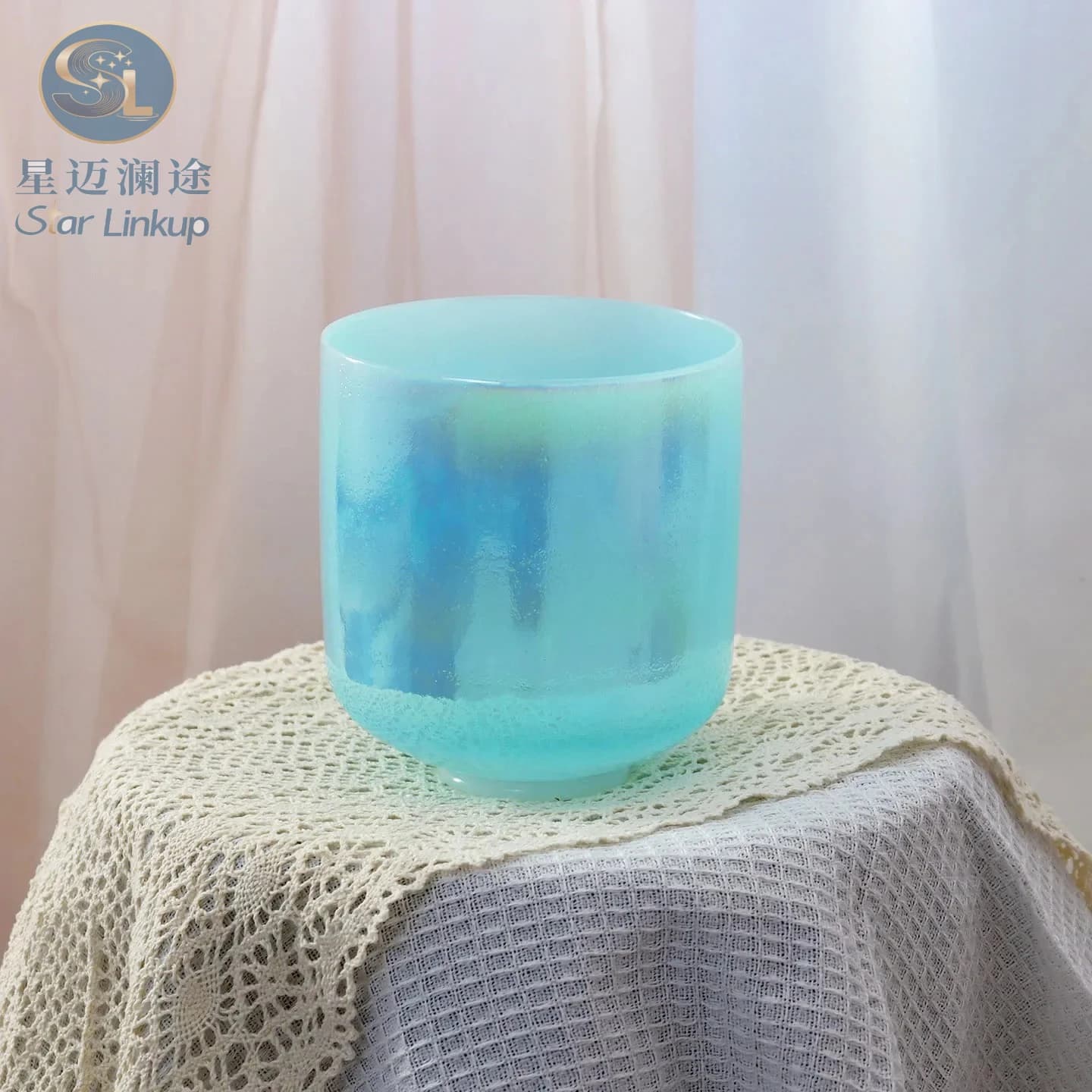 Star Linkup 6 Inch Clear Cosmic Light Quartz Crystal Singing Bowl, A Note Tuned Vibrational Sound Healing Percussion Instrument for Mindfulness Meditation, Yoga Practice, Chakra Balancing, Aura Purification, Stress Relief & Spiritual Sound Bath Therapy