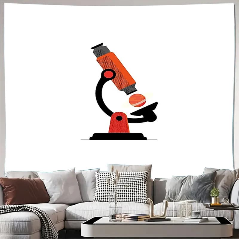 senza cornice microscopio arazzo appeso a parete decorazione scientifica biologia arte spazio arredamento dormitorio estetico arazzo celeste galassia wa