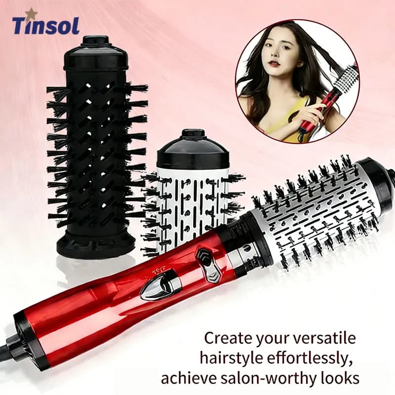 TINSOL Air Brush 3 in 1, Hair Dryer and Negative Ion Volumizer, Straight Hair Tool, Suitable for Home and Travel