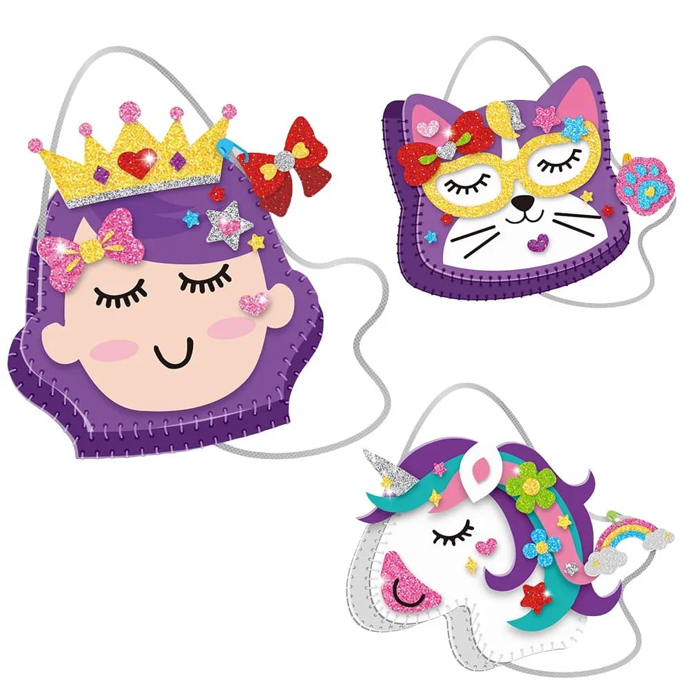 Kit artigianali fatti a mano per bambini Borsa in feltro non tessuto Kit borsa a tracolla principessa fai-da-te Montessori Giocattoli per la prima educazione genitore-figlio