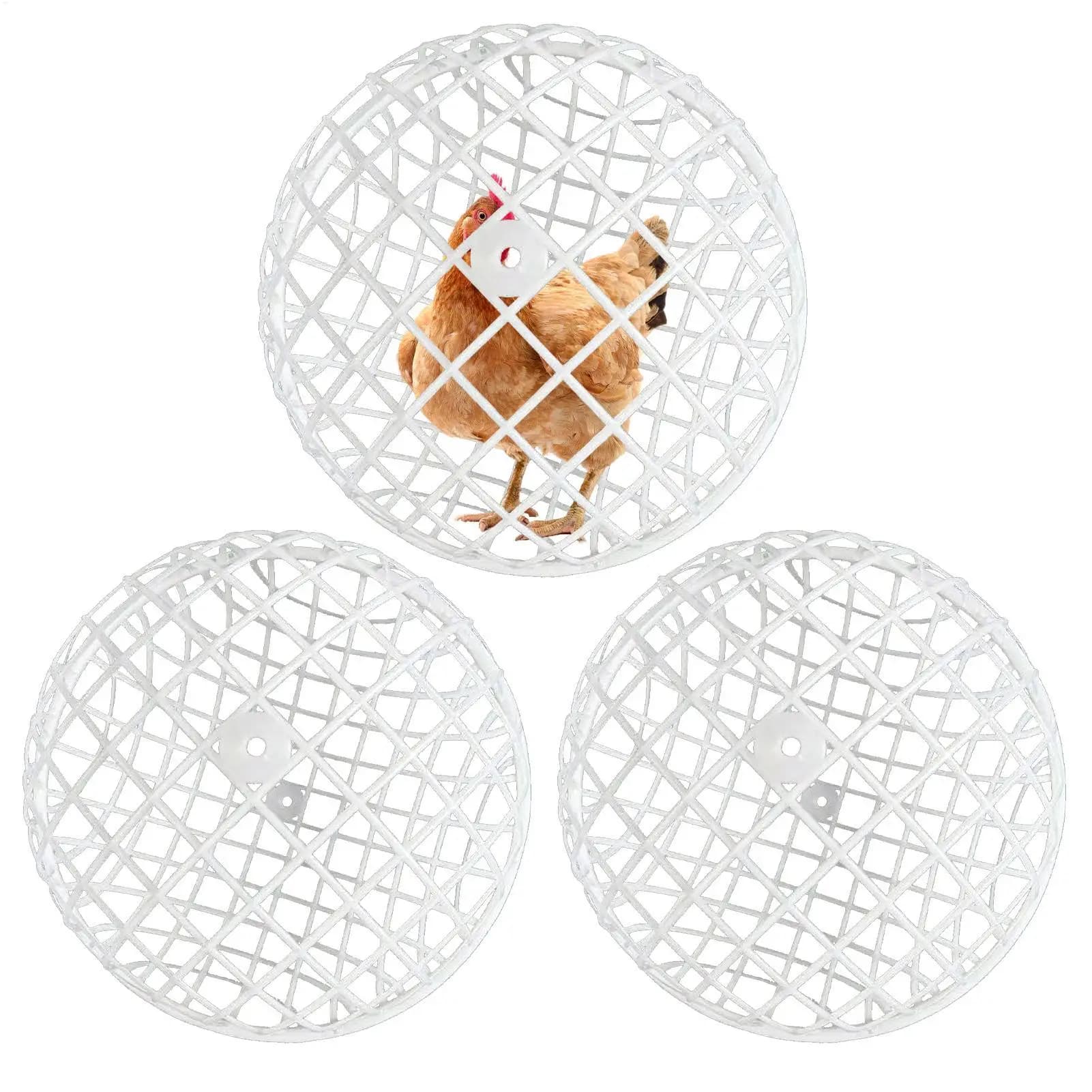 3 pezzi di gabbia sferica per palline di pollo, penna per esercizi di rotolamento all'aperto per una gamma sicura e gratuita, gabbia di sicurezza per animali domestici in fattoria nel cortile