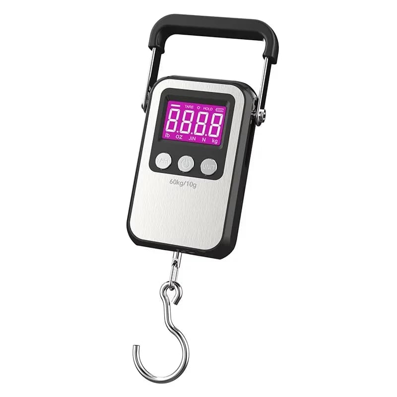Bilancia Digitale per Bagagli 60kg/10g, Display LCD con Gancio Elettronico per Viaggi e Pesca