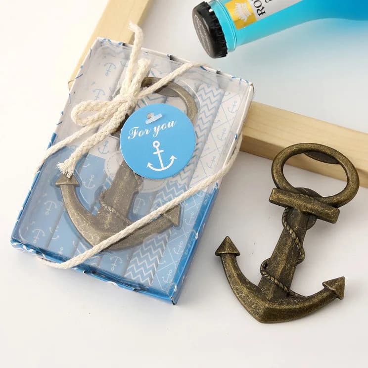 10 pezzi apribottiglie creativo per ancoraggio per barche in lega di zinco apribottiglie per birra festa di nozze festa di compleanno piccoli regali gadget