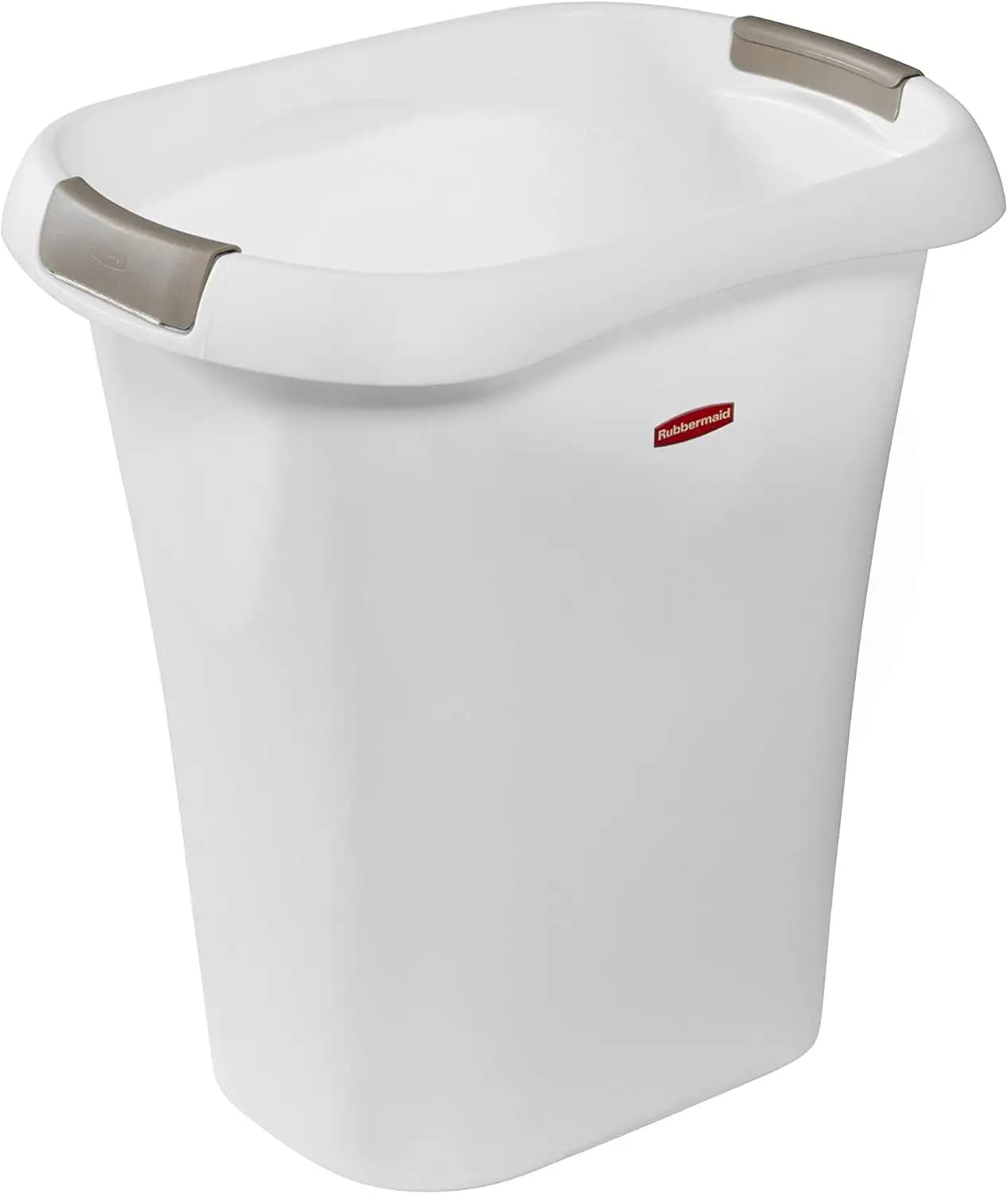 Cestino per Rifiuti Rubbermaid con Apertura Superiore, 5,3 Galloni, Contenitore in Plastica Bianca per Casa/Cucina/Bagno/Garage