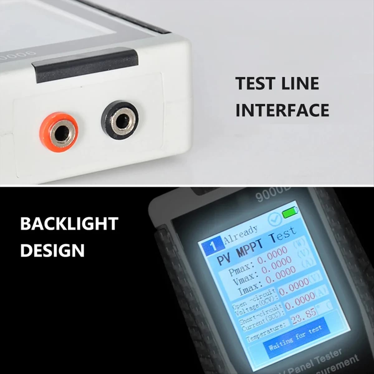 YHYS Tester professionale per pannelli solari 9000D, analizzatore di potenza MPPT 5-800 W, display TFT da 2,8 pollici, strumento di misura diagnostica del sistema fotovoltaico