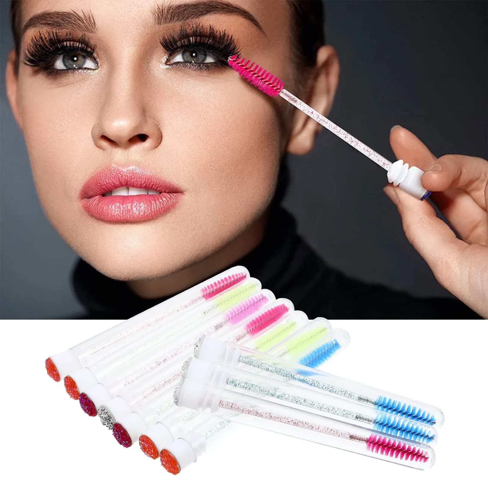 10 Pezzi Flacone per Mascara, Tubetto Leggero Ricaricabile per Ciglia, Essenziale da Viaggio, Contenitore Fai-da-te per Spazzolina Ciglia, Strumento di Bellezza e Trucco