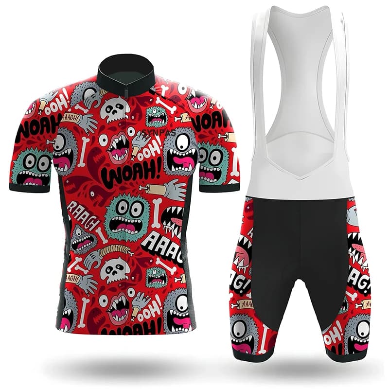 SYNPAS Men's Cycling Suit Short Set Summer Road Cycling Sports Shirt Quick Drying Cycling Jersey High Elasticity Cycling Bib