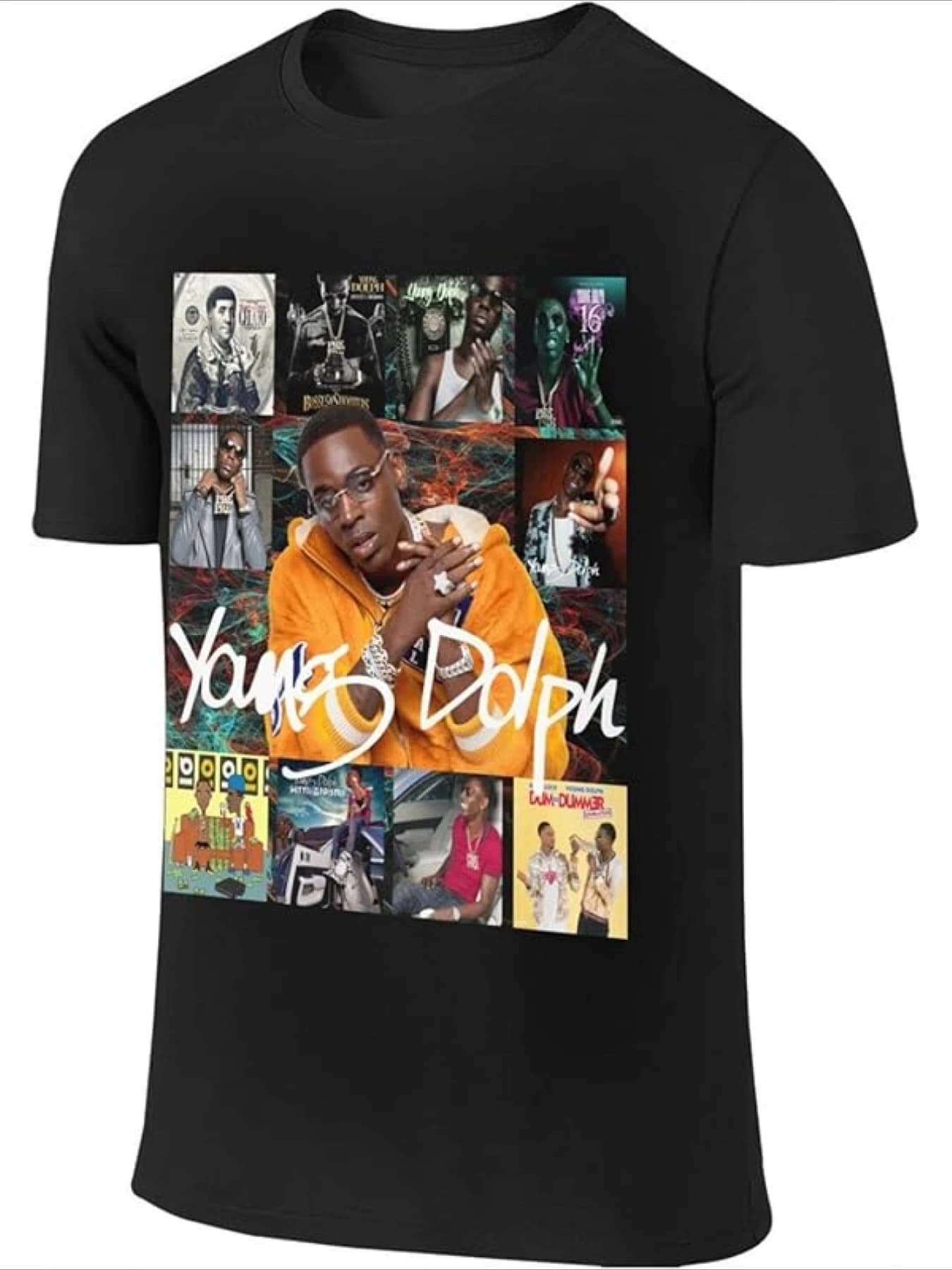 Men'S YOUNG & DOLPH Graphic T-Shirt - 100% Bold Pop Culture Tee with Album Art & Song Titles, Short Sleeve Crew Neck Casual