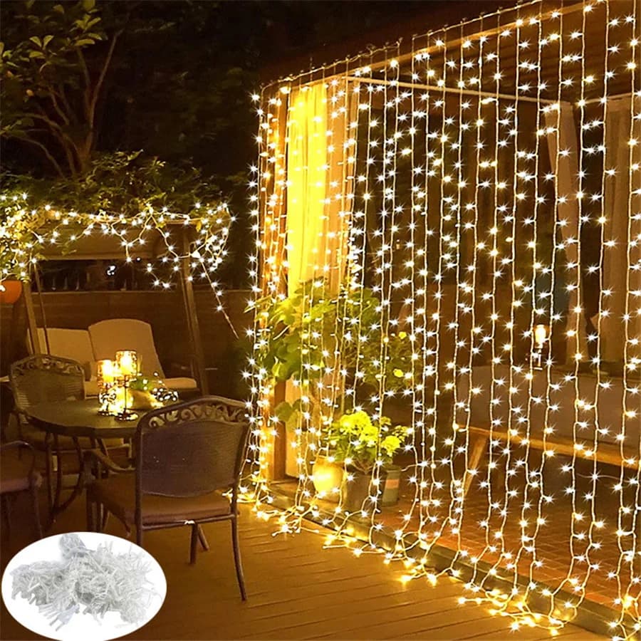 Nuovo LED Ghiacciolo Tenda Della Luce Della Stringa 3x3M Spina di UE 8 Modalità Ghirlanda Di Natale Lucine per Matrimonio/Festa/Garden Decorazione Della Casa