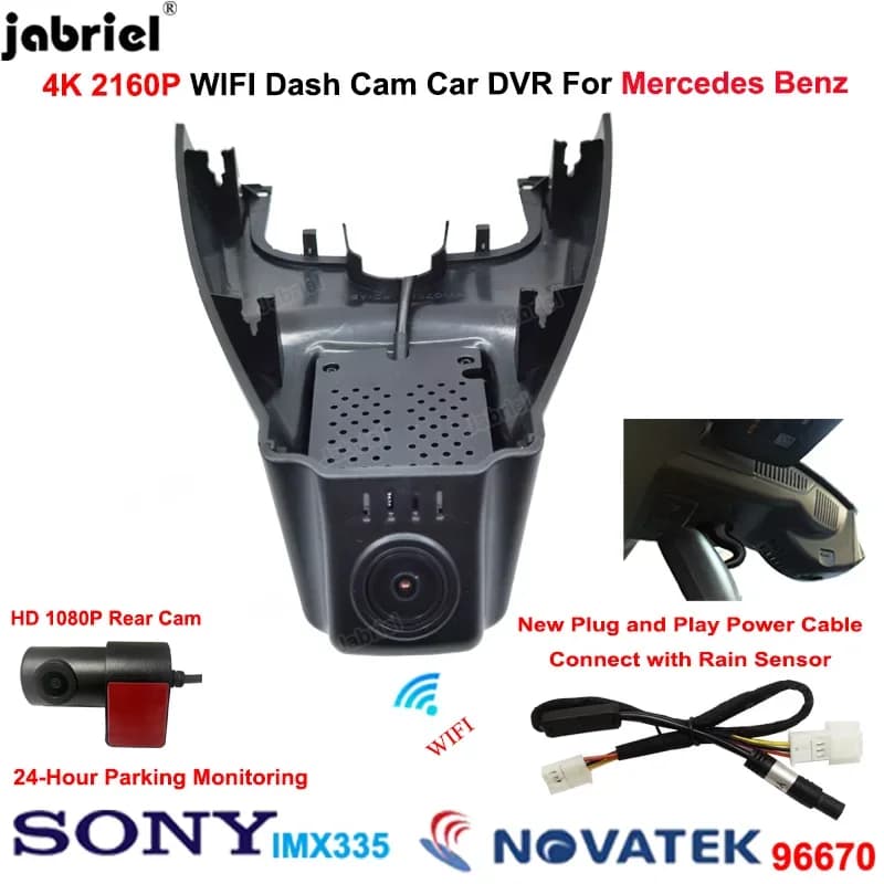 For Mercedes Benz CLA c117 w117 GLA x156 Class A w176 GLA 180 200 220 250 180d 200d 220d 4K Dash Cam 2160P Auto Dvr Camera Posterior