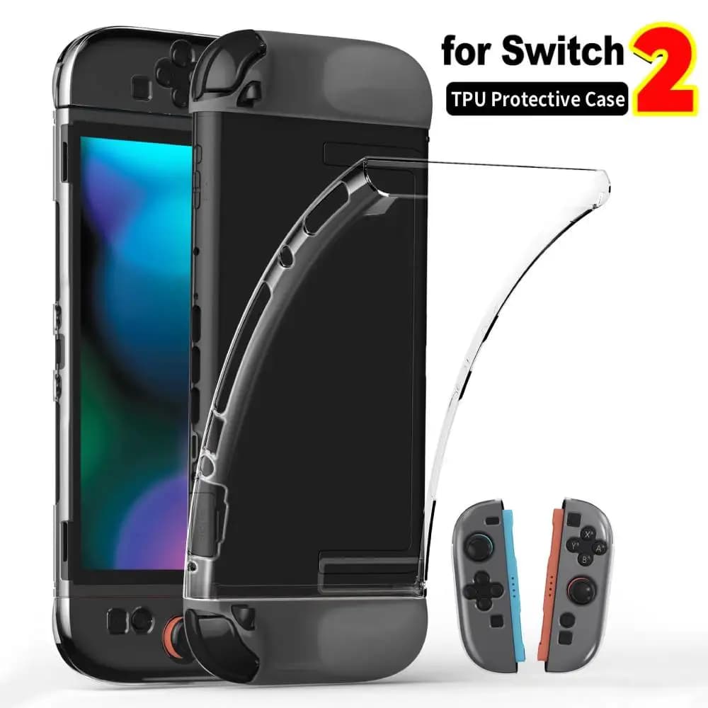 Custodia Protettiva in TPU per Console di Gioco Switch 2, Anti-Graffio, Design Divisibile, Cover Trasparente per Accessori Switch 2