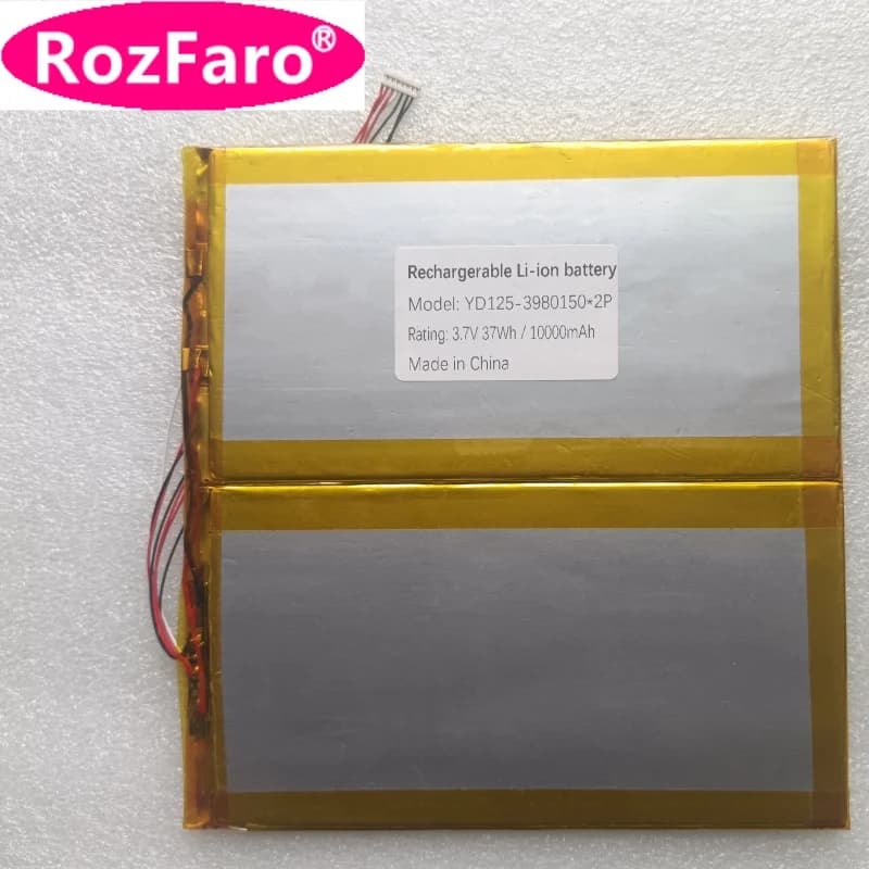 RozFaro YD125-3980150-2P 3.7V 37Wh 10000mAh 7-pin 7-wire Laptop Battery For 12.5inch Direkt-Tek DTLAPC125-1 Tablet PC