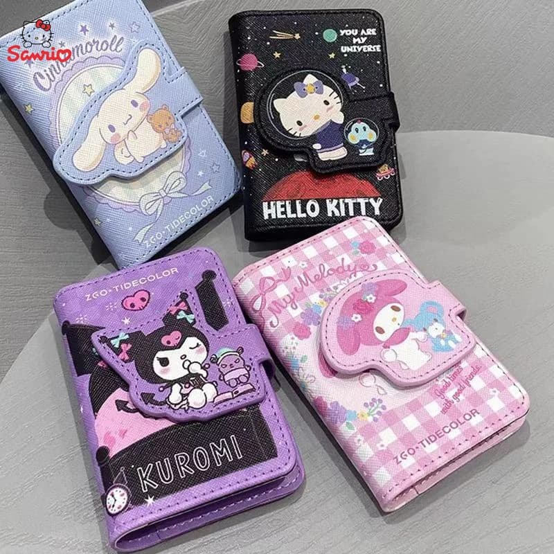 Portacarte Anime Hello Kitty, Portamonete Cinnamoroll Kuromi Melody, Porta Carte Bancarie e Documenti, Borsellino Multifunzionale Kawaii in PU