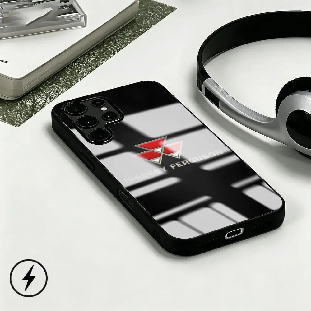 Red-Massey F-Ferguson tractorS Phone Case For Samsung S26 S25 S24 S23 S22 S21 S20 Plus Ultra Note20 Glass Magnetic Case