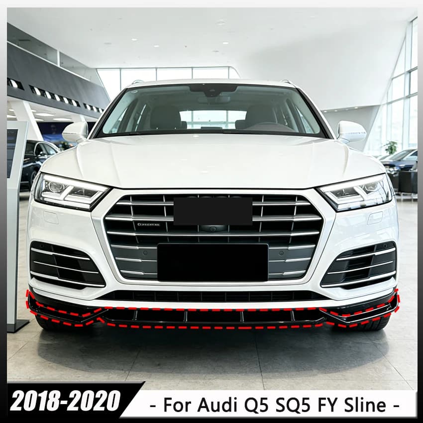 Set of 3 Spoiler Parts Front for Cars, Wheelchair Diffuser for AUDI Q5 SQ5 FY Sline 2018-2020, External Protective Cover, Tuning Body Kit