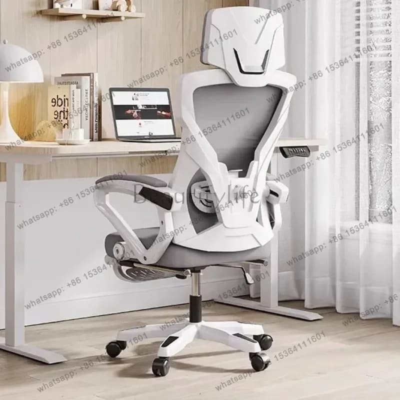 Sedia da ufficio ergonomica e confortevole in rete, girevole, reclinabile, per gaming e casa